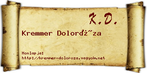 Kremmer Doloróza névjegykártya
